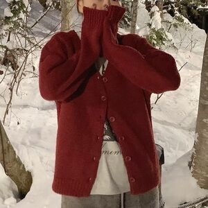 Berry red color Cardigan